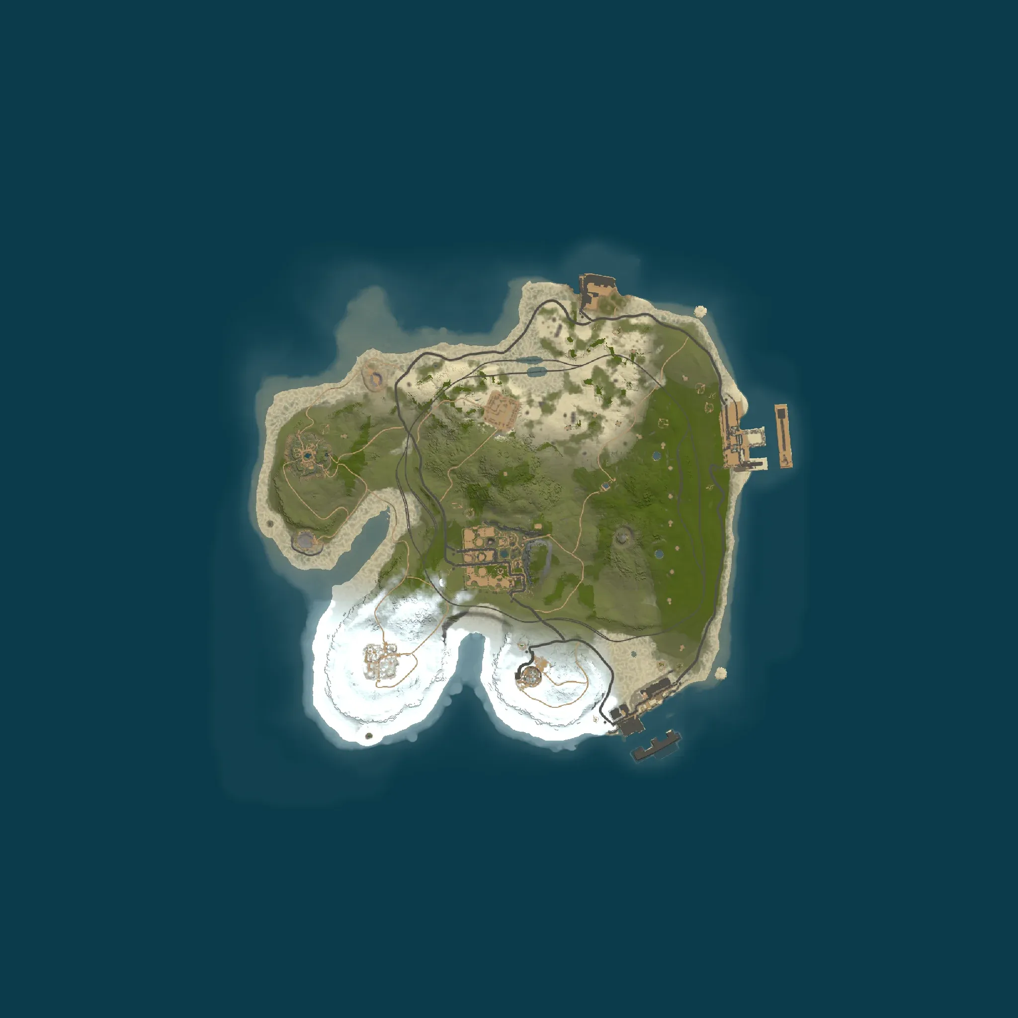 The Small, no safe zones example map, seen from above